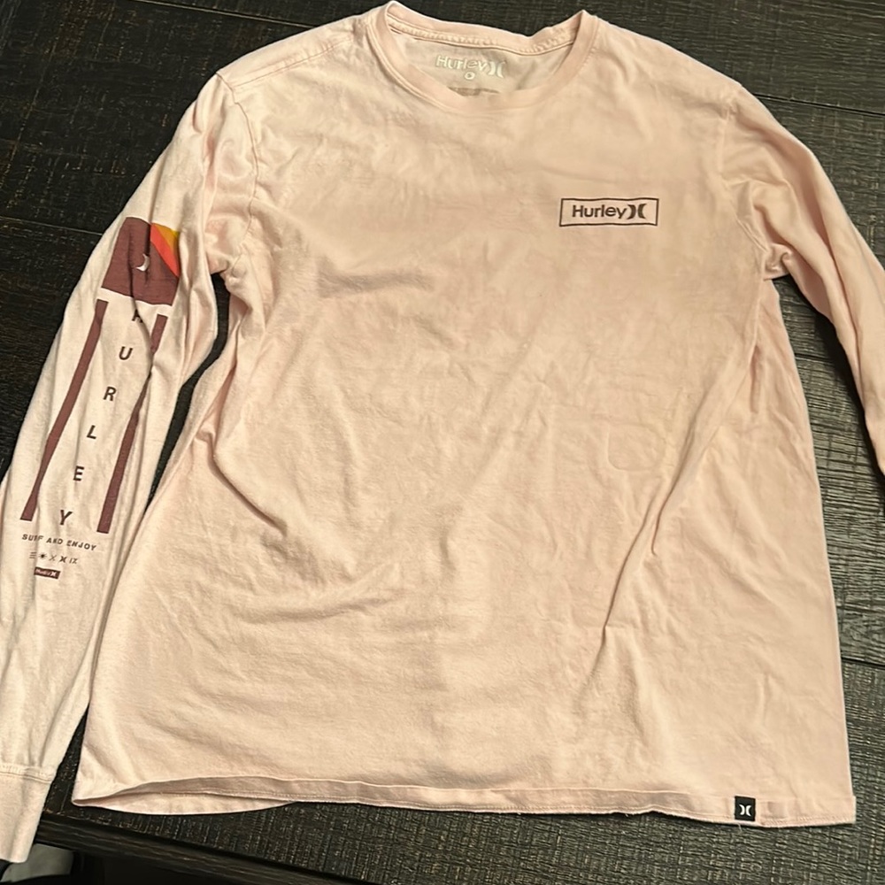 Hurley Men’s Size S Pink long Sleeve tee